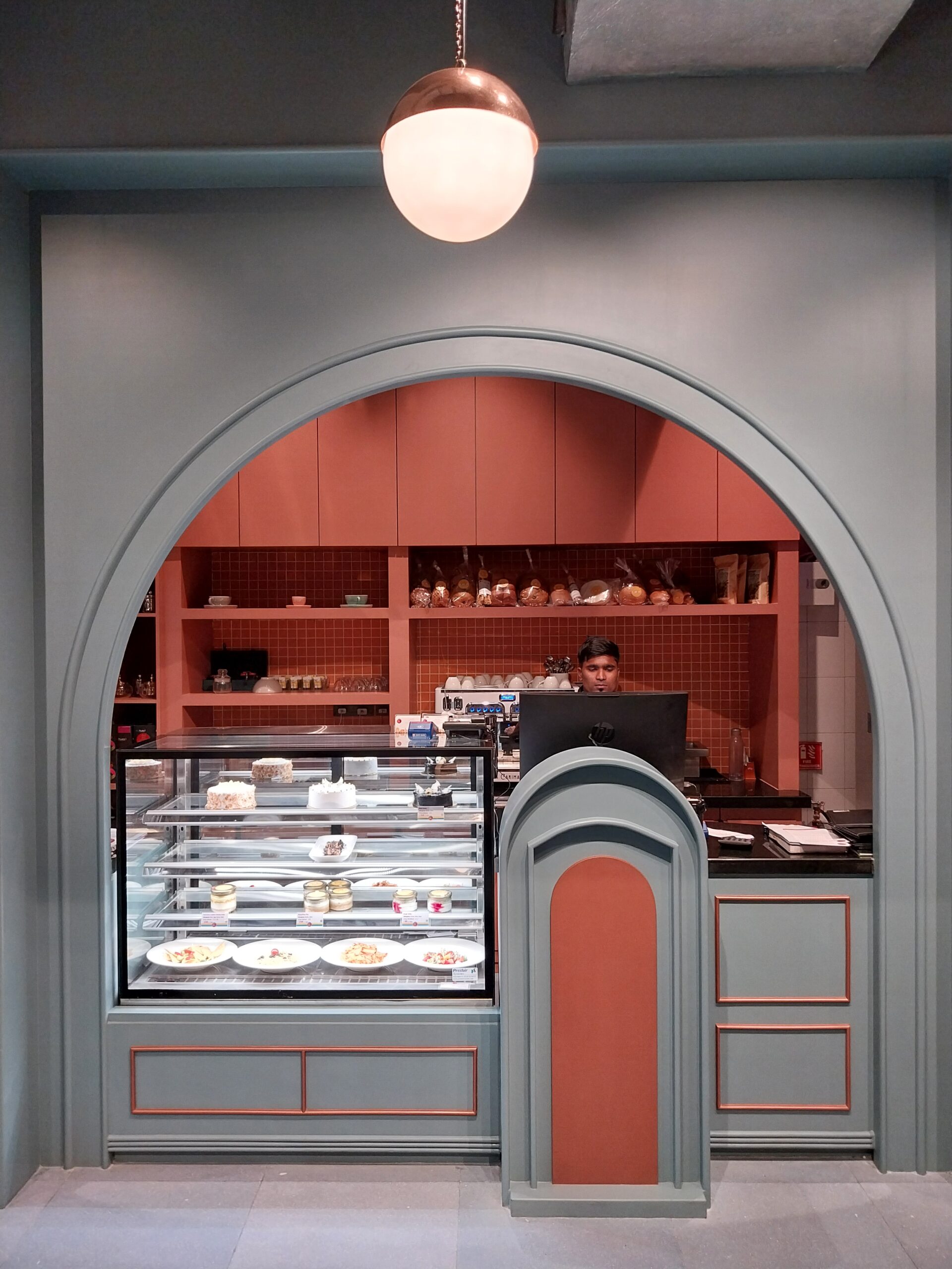 Glass display counter